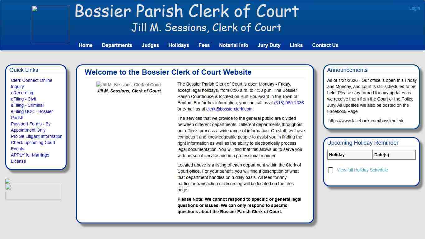 Bossier Clerk of Court - Home