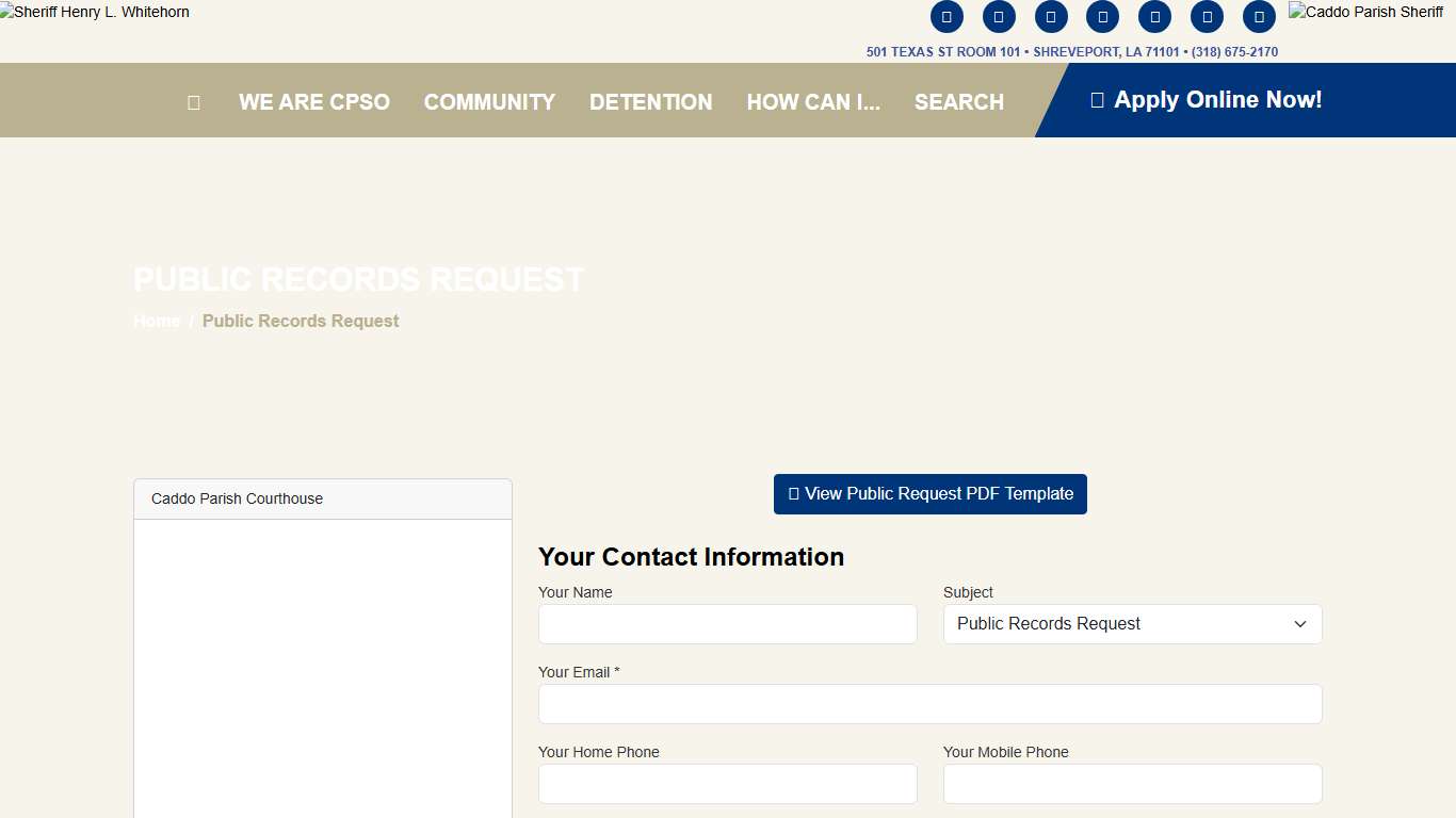 Public Records Request